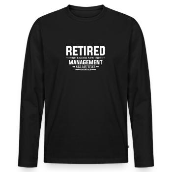 Pension - pas mon problème plus - cadeau - T-shirt manches longues Premium bio Homme - noir - Devant - Nico (187cm)