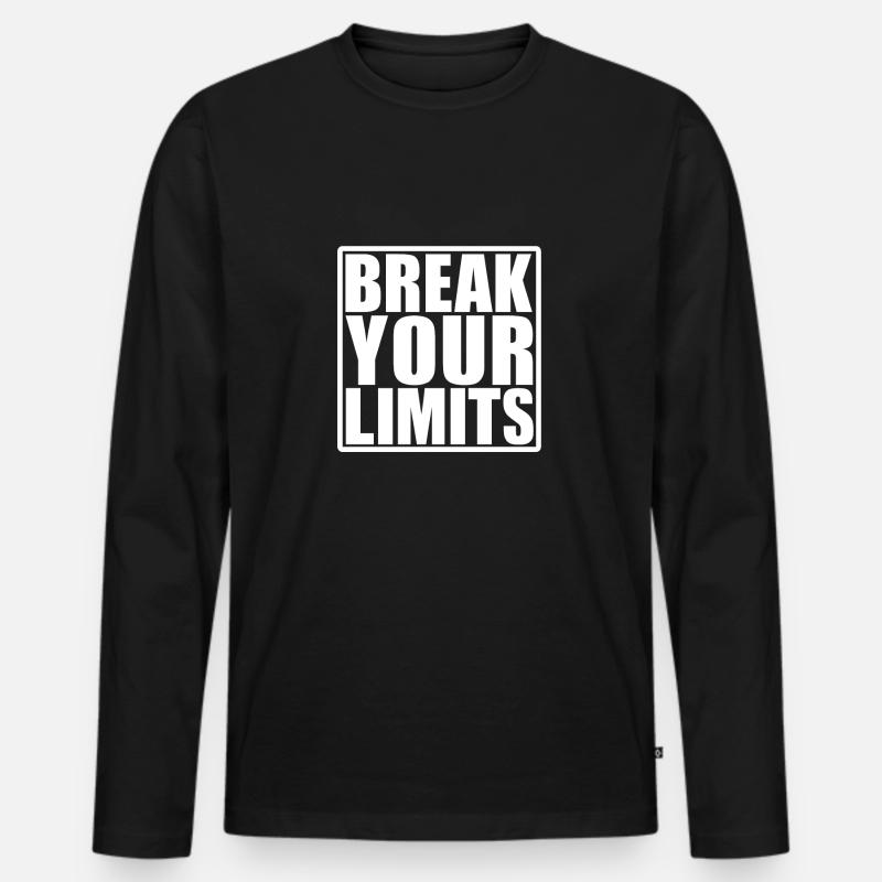 Break your Limits - Männer Premium Bio Langarmshirt - Schwarz