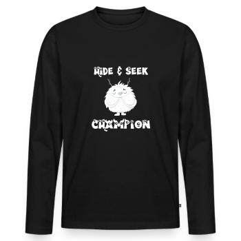 Big Foot Hide and Seek - Männer Premium Bio Langarmshirt - Schwarz - Vorne - Nico (187cm)