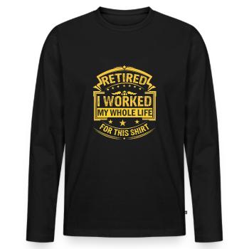 Retired - Men's Premium Organic Long Sleeve Shirt - black - Front - Nico (187cm)