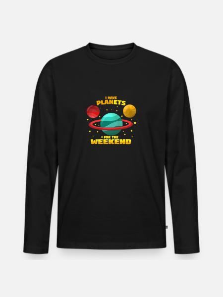 planet - Men's Premium Organic Long Sleeve Shirt - black