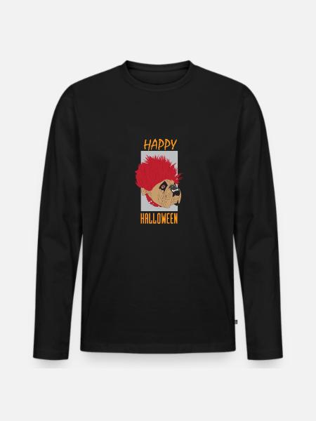 Halloween dog - Men's Premium Organic Long Sleeve Shirt - black