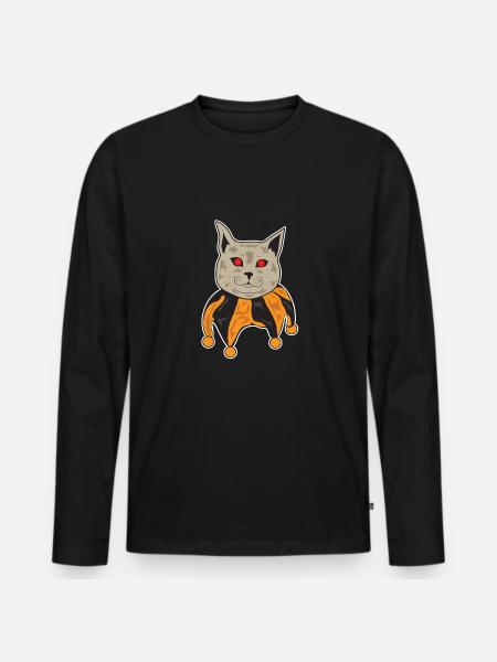Halloween cat - Men's Premium Organic Long Sleeve Shirt - black