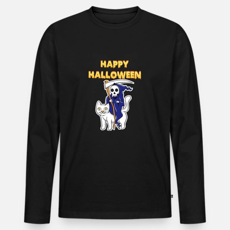 Halloween Shirts - Männer Premium Bio Langarmshirt - Schwarz