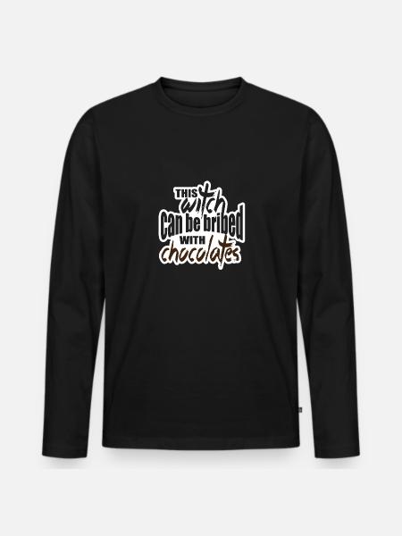Funny Witch Halloween - Men's Premium Organic Long Sleeve Shirt - black