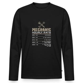 Mechanic Mechanics Repair Vintage Gift - Men's Premium Organic Long Sleeve Shirt - black - Front - Nico (187cm)