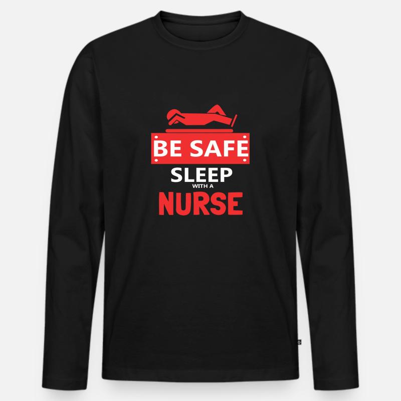 Krankenschwester - Männer Premium Bio Langarmshirt - Schwarz
