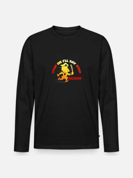 Polizei - Männer Premium Bio Langarmshirt - Schwarz