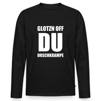 Augen auf fun shirt Ossi sächsisch Dialekt deutsch - Männer Premium Bio Langarmshirt - Schwarz - Vorne - Nico (187cm)