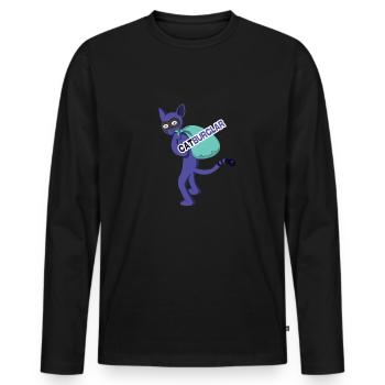 Cat Thief Robber Cat - Men's Premium Organic Long Sleeve Shirt - black - Front - Nico (187cm)