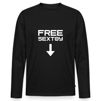 jouet sexuel gratuit - T-shirt manches longues Premium bio Homme - noir - Devant - Nico (187cm)