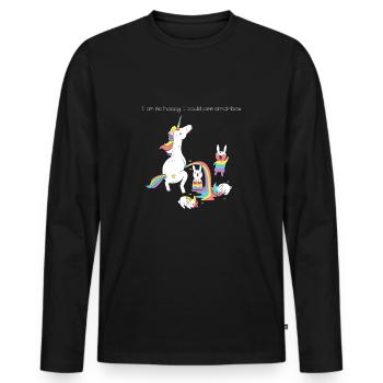 Pee de licorne - T-shirt manches longues Premium bio Homme - noir - Devant - Nico (187cm)