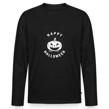 Happy Halloween Pumpkin Pumpkin - Men's Premium Organic Long Sleeve Shirt - black - Front - Nico (187cm)