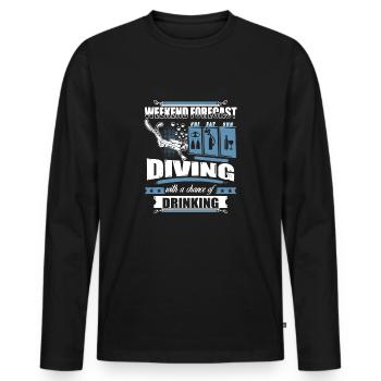 Wochenend-Vorhersage-Sporttauchen-T-Shirt - Männer Premium Bio Langarmshirt - Schwarz - Vorne - Nico (187cm)