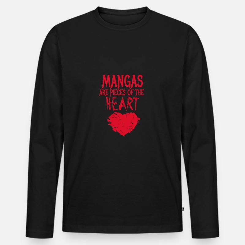 Mangas - Männer Premium Bio Langarmshirt - Schwarz