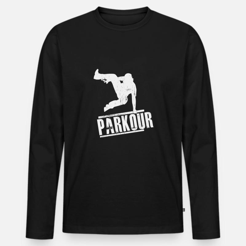 parkour - Männer Premium Bio Langarmshirt - Schwarz
