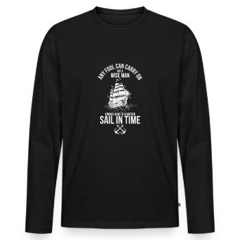 sailor - Men's Premium Organic Long Sleeve Shirt - black - Front - Nico (187cm)