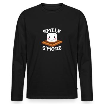 Cadeau drôle de chemise de guimauve d'enfants de camping - T-shirt manches longues Premium bio Homme - noir - Devant - Nico (187cm)