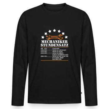 Mechaniker Stundensatz schwarz Kfz Auto Mechaniker - Männer Premium Bio Langarmshirt - Schwarz - Vorne - Nico (187cm)