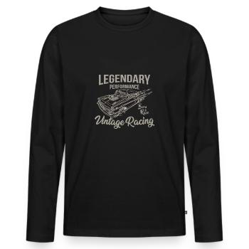 courses - T-shirt manches longues Premium bio Homme - noir - Devant - Nico (187cm)