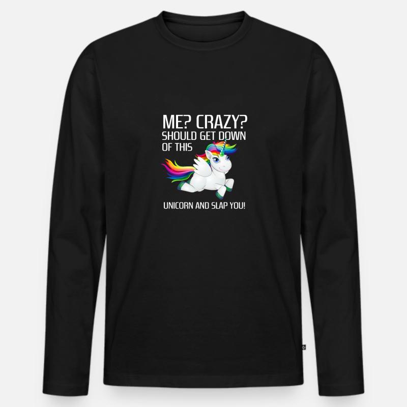 Einhorn - Männer Premium Bio Langarmshirt - Schwarz