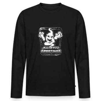 Ghost Halloween Horror Movie Boo - Men's Premium Organic Long Sleeve Shirt - black - Front - Nico (187cm)