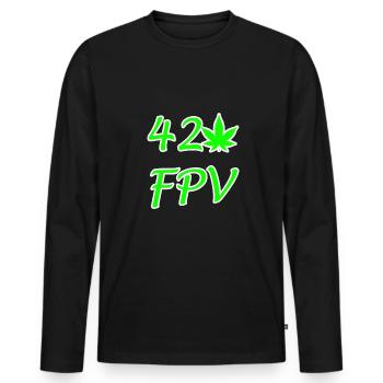 420 FPV - T-shirt manches longues Premium bio Homme - noir - Devant - Nico (187cm)