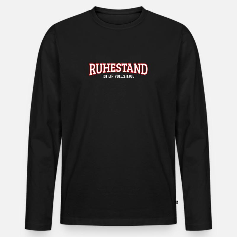 Ruhestand - Männer Premium Bio Langarmshirt - Schwarz