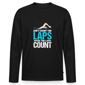 Don't Count The Laps Make The Laps Count - Männer Premium Bio Langarmshirt - Schwarz - Vorne - Nico (187cm)