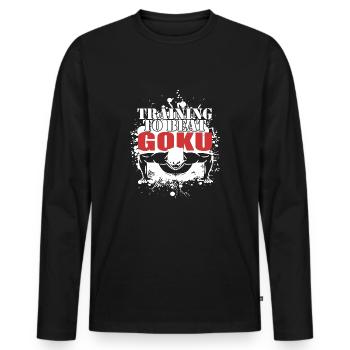 Entraînement pour battre Goku - T-shirt manches longues Premium bio Homme - noir - Devant - Nico (187cm)