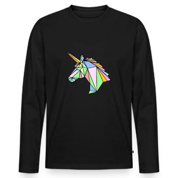 Unicorn Designs par AR - T-shirt manches longues Premium bio Homme - noir - Devant - Nico (187cm)