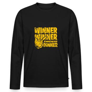 Winner winner chicken dinner PUBG - Männer Premium Bio Langarmshirt - Schwarz - Vorne - Nico (187cm)
