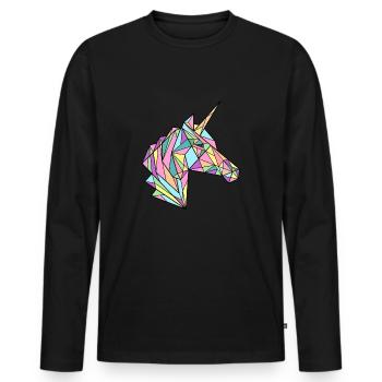 Unicorn v2 Designs par AR - T-shirt manches longues Premium bio Homme - noir - Devant - Nico (187cm)