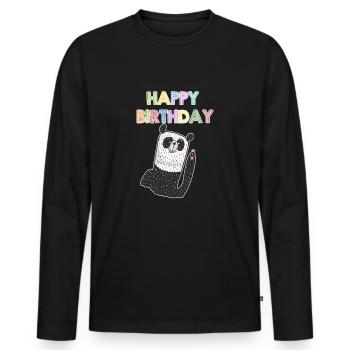 Anniversaire chemise enfant - T-shirt manches longues Premium bio Homme - noir - Devant - Nico (187cm)