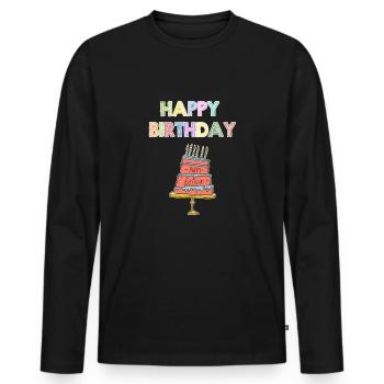 Happy Birthday Shirt Enfants - T-shirt manches longues Premium bio Homme - noir - Devant - Nico (187cm)