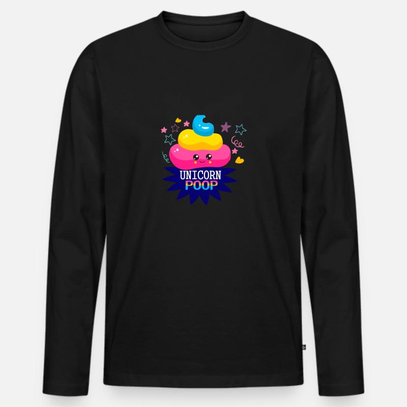 Einhorn - Männer Premium Bio Langarmshirt - Schwarz