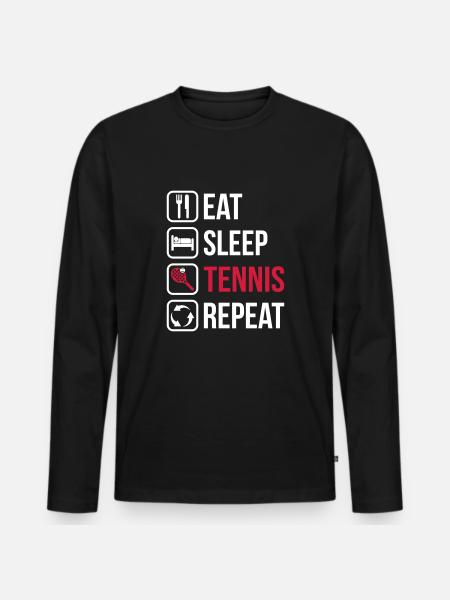 Eat Sleep Tennis Repeat - Men's Premium Organic Long Sleeve Shirt - black