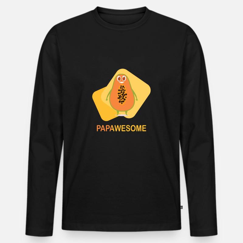 Früchte - Männer Premium Bio Langarmshirt - Schwarz