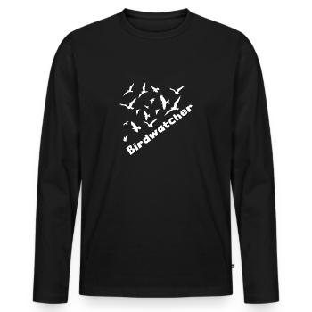 Idée cadeau ornithologue ornithologue ornithologue - T-shirt manches longues Premium bio Homme - noir - Devant - Nico (187cm)