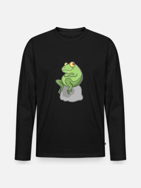Frog T-Shirt - Men's Premium Organic Long Sleeve Shirt - black