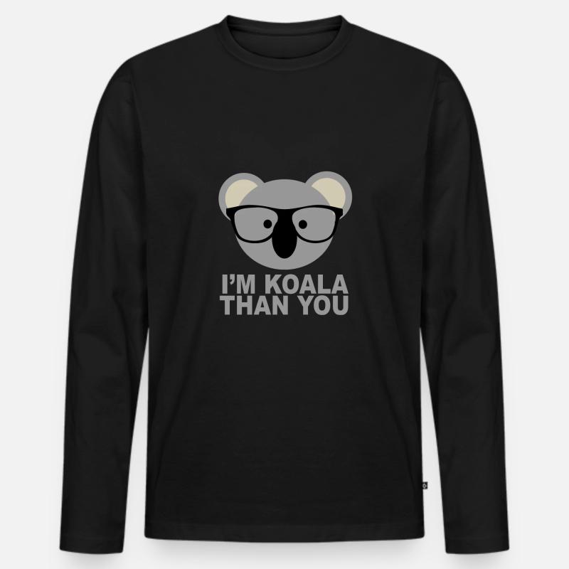 Koala - Männer Premium Bio Langarmshirt - Schwarz