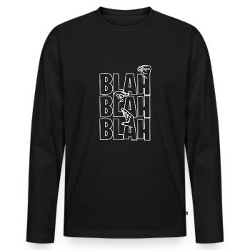 Blah Blah Blah - T-shirt manches longues Premium bio Homme - noir - Devant - Nico (187cm)
