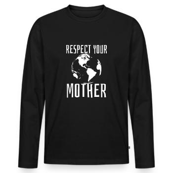 Mère Terre - Cadeau de protection de l'environnement du Jour de la Terre - T-shirt manches longues Premium bio Homme - noir - Devant - Nico (187cm)