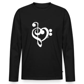 Clef treble clef bass clef shirt - Men's Premium Organic Long Sleeve Shirt - black - Front - Nico (187cm)