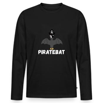 Pirate Bat Captains Piracy Gifts - Men's Premium Organic Long Sleeve Shirt - black - Front - Nico (187cm)
