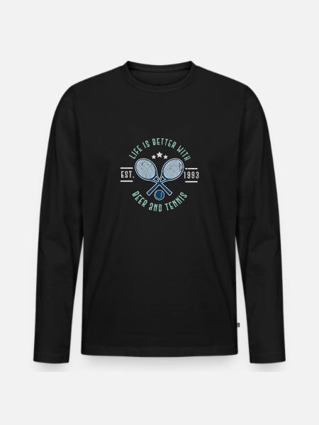 tennis - Men's Premium Organic Long Sleeve Shirt - black
