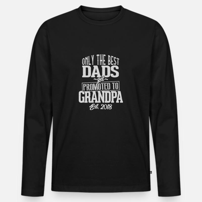 Dad Grandpa - Männer Premium Bio Langarmshirt - Schwarz