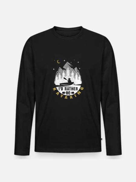 I'd Rather Be Kayaking - Männer Premium Bio Langarmshirt - Schwarz
