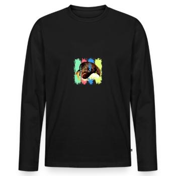 Animal pingouin - T-shirt manches longues Premium bio Homme - noir - Devant - Nico (187cm)