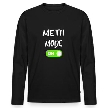 Meth Mode On Einschalter Schalter Crystal Geschenk - Männer Premium Bio Langarmshirt - Schwarz - Vorne - Nico (187cm)